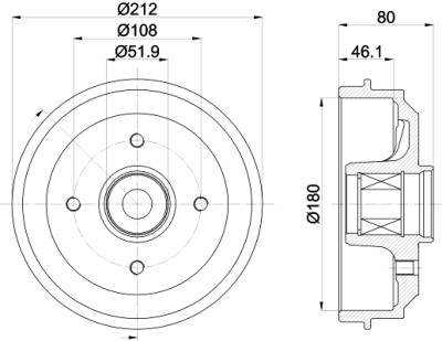 Jeu de tambours de frein HELLA 8DT 355 302-811
