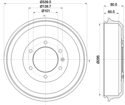 Jeu de tambours de frein HELLA 8DT 355 302-961