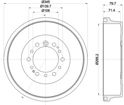 Jeu de tambours de frein HELLA 8DT 355 302-971