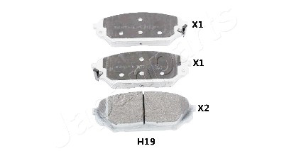 Jeu de plaquettes de frein JAPANPARTS JAPPA-H19AF