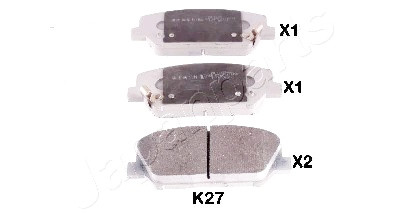 Jeu de plaquettes de frein JAPANPARTS JAPPA-K27AF