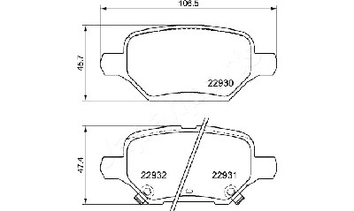 Jeu de plaquettes de frein JAPANPARTS JAPPP-0405AF
