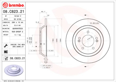 Jeu de disques de frein BREMBO 08.C823.21