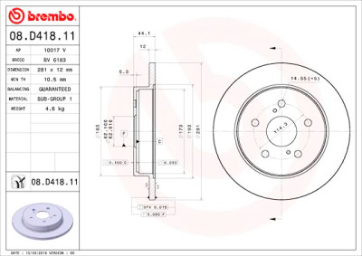 Jeu de disques de frein BREMBO 08.D418.11