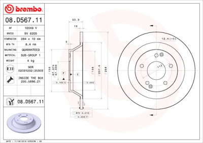 Jeu de disques de frein BREMBO 08.D567.11