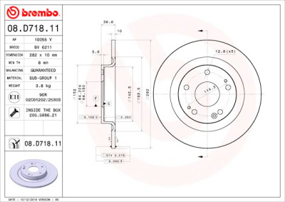 Jeu de disques de frein BREMBO 08.D718.11