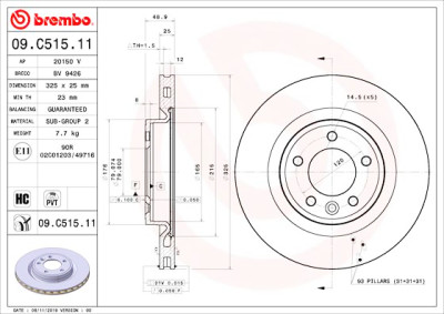Jeu de disques de frein BREMBO 09.C515.11