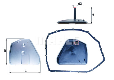 Filtre hydraulique, transmission automatique MAHLE ORIGINAL HX 164D