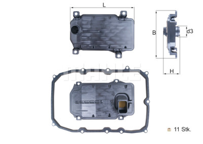 Filtre hydraulique, transmission automatique MAHLE ORIGINAL HX 187KIT