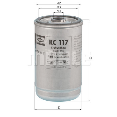 Filtre à carburant MAHLE ORIGINAL KC 117