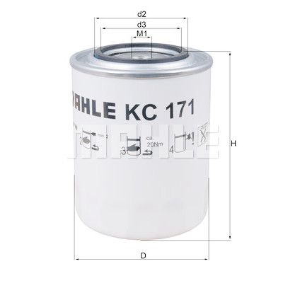 Filtre à carburant MAHLE ORIGINAL KC 171