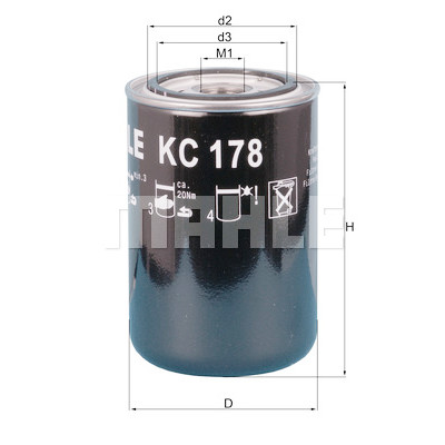 Filtre à carburant MAHLE ORIGINAL KC 178