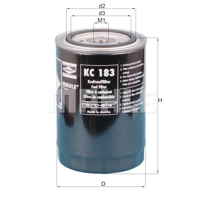 Filtre à carburant MAHLE ORIGINAL KC 183