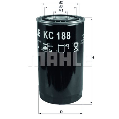 Filtre à carburant MAHLE ORIGINAL KC 188