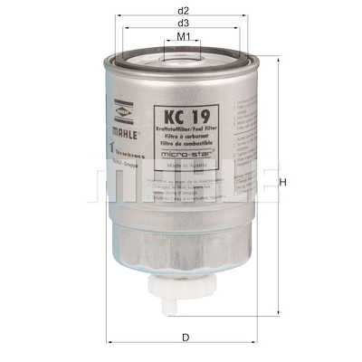 Filtre à carburant MAHLE ORIGINAL KC 19