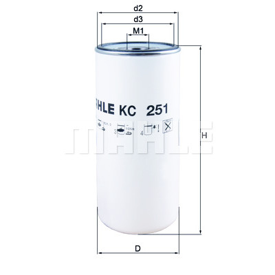Filtre à carburant MAHLE ORIGINAL KC 251