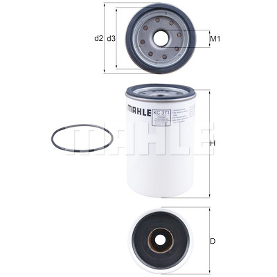 Filtre à carburant MAHLE ORIGINAL KC 371D