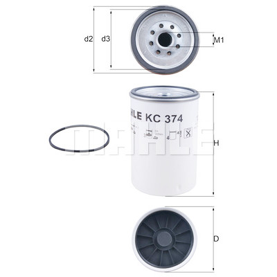Filtre à carburant MAHLE ORIGINAL KC 374D
