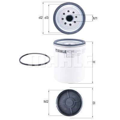 Filtre à carburant MAHLE ORIGINAL KC 384D