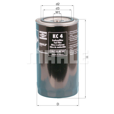 Filtre à carburant MAHLE ORIGINAL KC 4