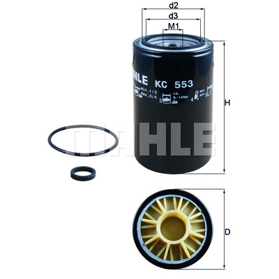 Filtre à carburant MAHLE ORIGINAL KC 553D