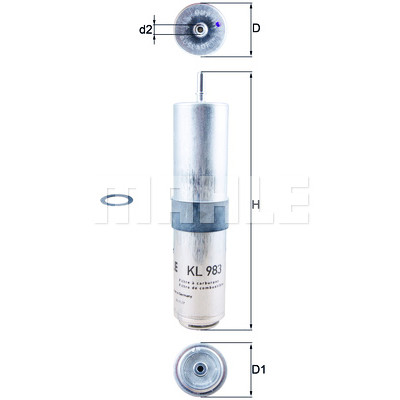 Filtre à carburant MAHLE ORIGINAL KL 983D