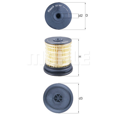 Filtre à carburant MAHLE ORIGINAL KX 397