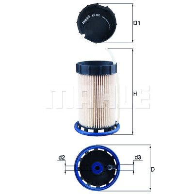 Filtre à carburant MAHLE ORIGINAL KX 492