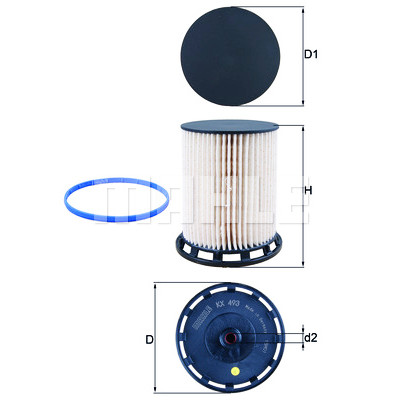 Filtre à carburant MAHLE ORIGINAL KX 493D