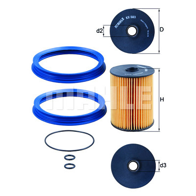 Filtre à carburant MAHLE ORIGINAL KX 503D