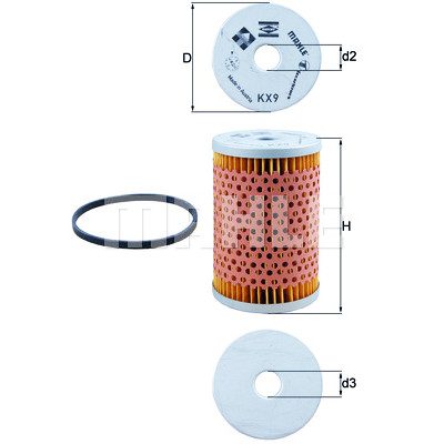 Filtre à carburant MAHLE ORIGINAL KX 9D