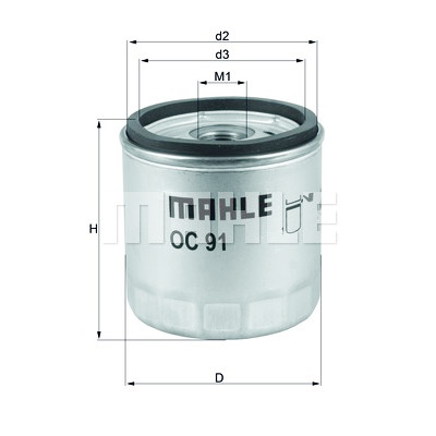 Filtre à huile MAHLE ORIGINAL OC 91D