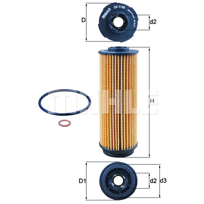 Filtre à huile MAHLE ORIGINAL OX 1146D