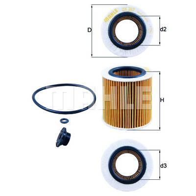 Filtre à huile MAHLE ORIGINAL OX 387D1