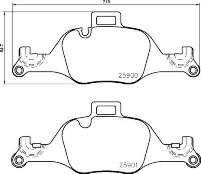 Jeu de 4 plaquettes de frein BREMBO P 06 107