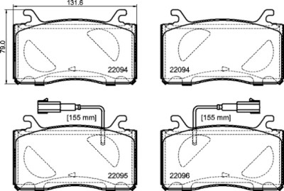 Jeu de 4 plaquettes de frein BREMBO P 23 187