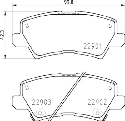 Jeu de 4 plaquettes de frein BREMBO P 30 111