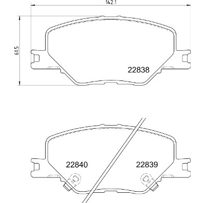 Jeu de 4 plaquettes de frein BREMBO P 59 096
