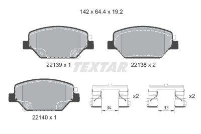 Plaquettes de frein TEXTAR 2213901