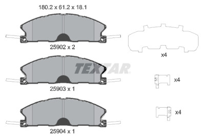 Plaquettes de frein TEXTAR 2590201