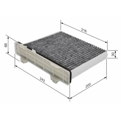 Filtre à air d'habitacle BOSCH 1 987 432 498
