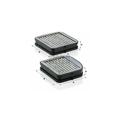 Filtre, air d'habitacle Adsotop MANN-FILTER CUK 22 000-2