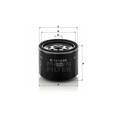 Filtre à huile MANN-FILTER W 1114/80