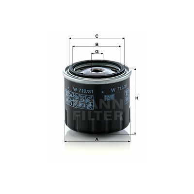 Filtre à huile MANN-FILTER W 712/31