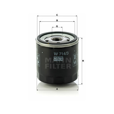 Filtre à huile MANN-FILTER W 714/3