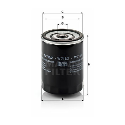 Filtre à huile MANN-FILTER W 718/2