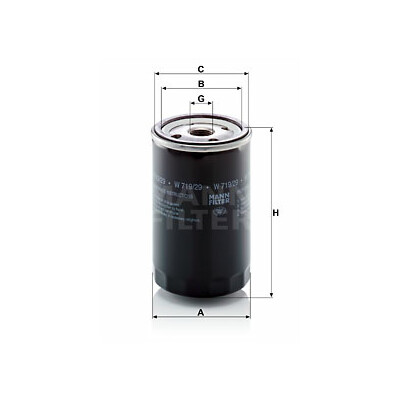 Filtre à huile MANN-FILTER W 719/29