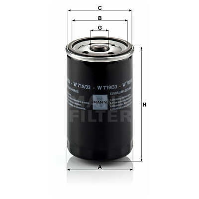 Filtre à huile MANN-FILTER W 719/33