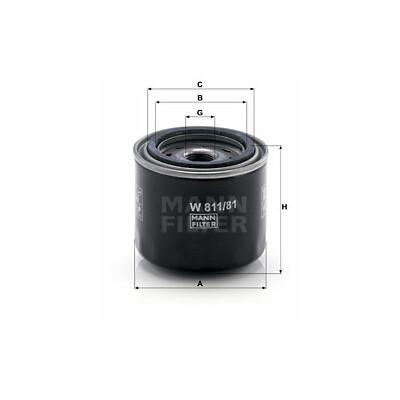 Filtre à huile MANN-FILTER W 811/81