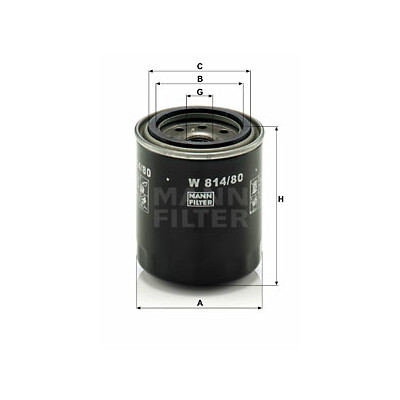 Filtre à huile MANN-FILTER W 814/80